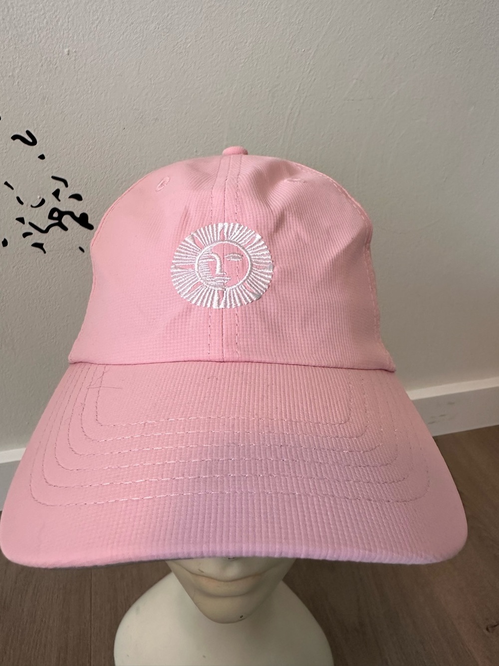 Pink Embroidered Sun Logo Baseball Cap